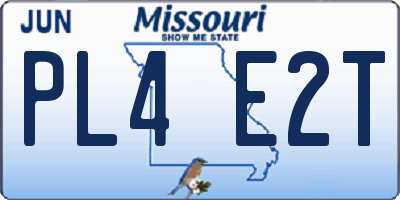 MO license plate PL4E2T