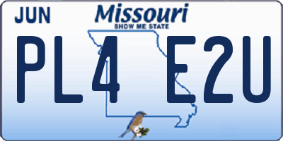 MO license plate PL4E2U
