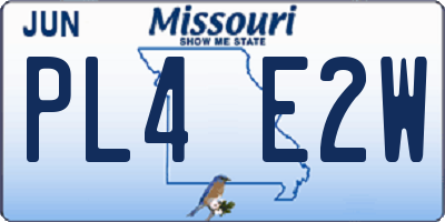 MO license plate PL4E2W