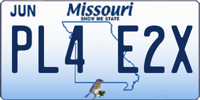 MO license plate PL4E2X