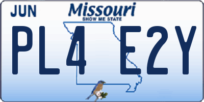 MO license plate PL4E2Y