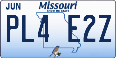 MO license plate PL4E2Z