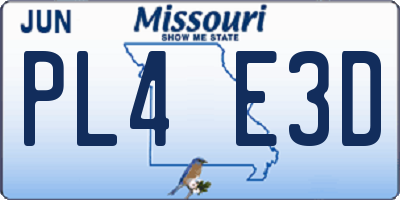 MO license plate PL4E3D