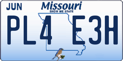MO license plate PL4E3H