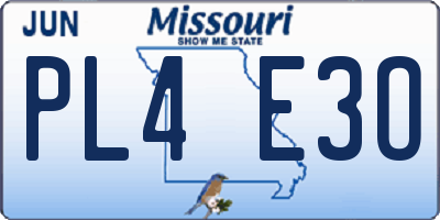 MO license plate PL4E3O