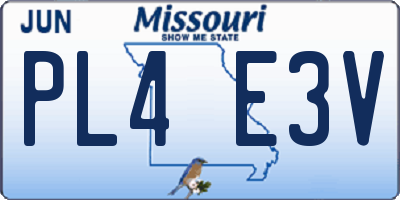 MO license plate PL4E3V