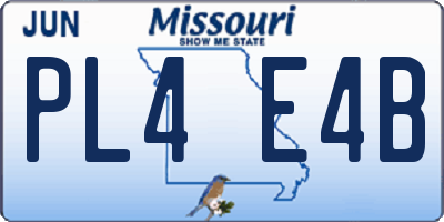 MO license plate PL4E4B