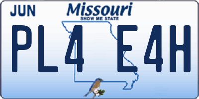 MO license plate PL4E4H