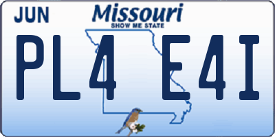 MO license plate PL4E4I