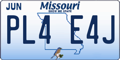 MO license plate PL4E4J