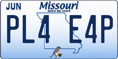 MO license plate PL4E4P