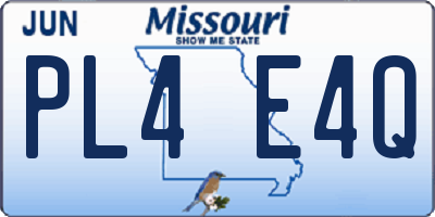 MO license plate PL4E4Q