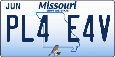 MO license plate PL4E4V