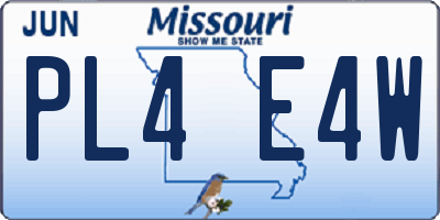 MO license plate PL4E4W