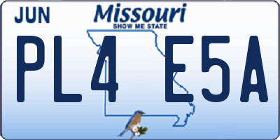 MO license plate PL4E5A