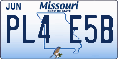 MO license plate PL4E5B