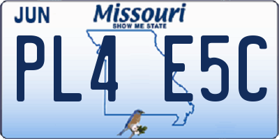 MO license plate PL4E5C