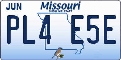 MO license plate PL4E5E