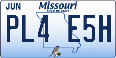 MO license plate PL4E5H