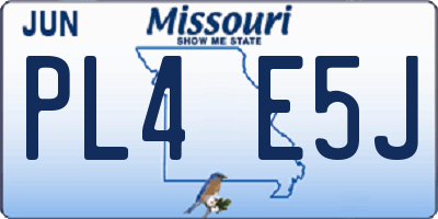 MO license plate PL4E5J