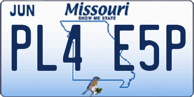 MO license plate PL4E5P