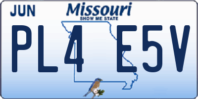 MO license plate PL4E5V