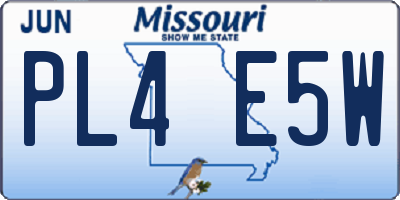 MO license plate PL4E5W