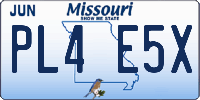 MO license plate PL4E5X