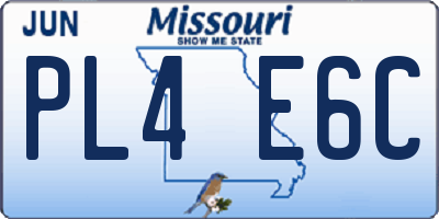 MO license plate PL4E6C