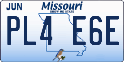 MO license plate PL4E6E