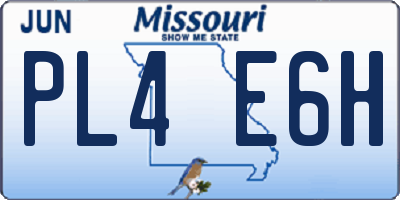 MO license plate PL4E6H