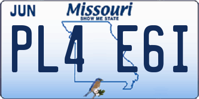 MO license plate PL4E6I