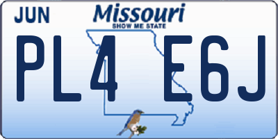 MO license plate PL4E6J