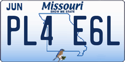 MO license plate PL4E6L