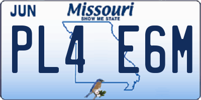 MO license plate PL4E6M