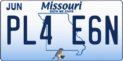 MO license plate PL4E6N