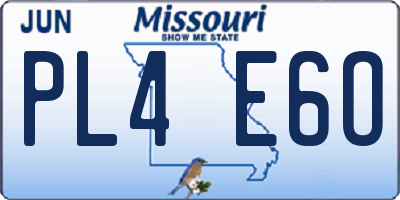 MO license plate PL4E6O