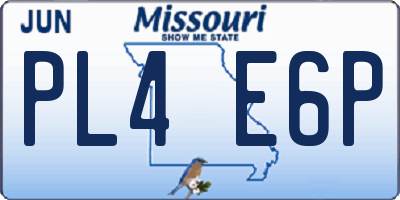 MO license plate PL4E6P