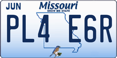 MO license plate PL4E6R