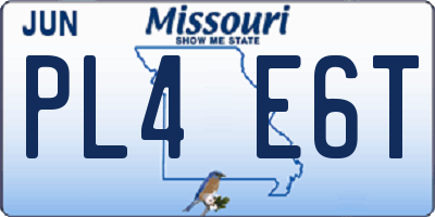MO license plate PL4E6T