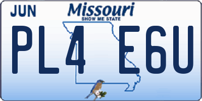 MO license plate PL4E6U