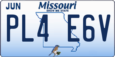 MO license plate PL4E6V