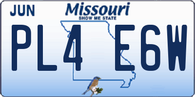 MO license plate PL4E6W