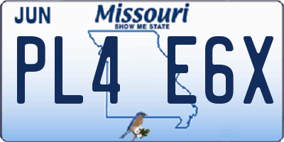 MO license plate PL4E6X