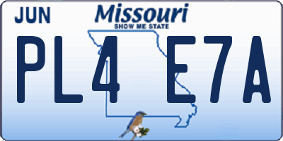 MO license plate PL4E7A