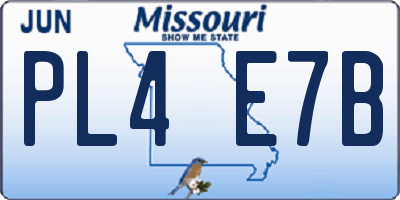 MO license plate PL4E7B