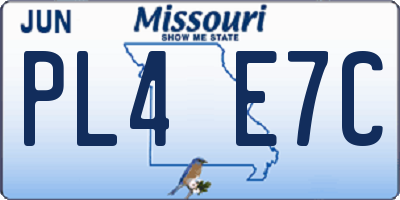 MO license plate PL4E7C