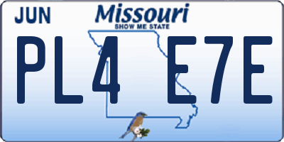 MO license plate PL4E7E