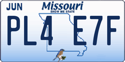 MO license plate PL4E7F