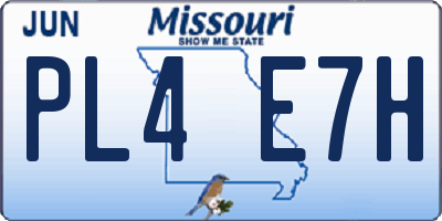 MO license plate PL4E7H